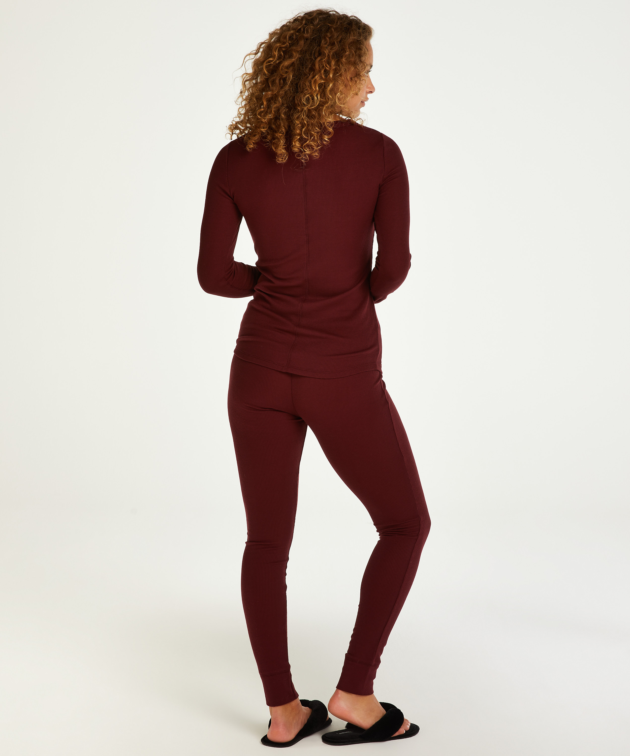 Pijama Waffle Placket, Morado, main