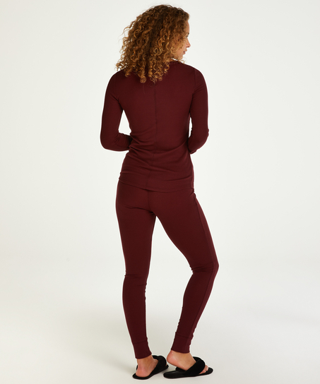 Pijama Waffle Placket, Morado