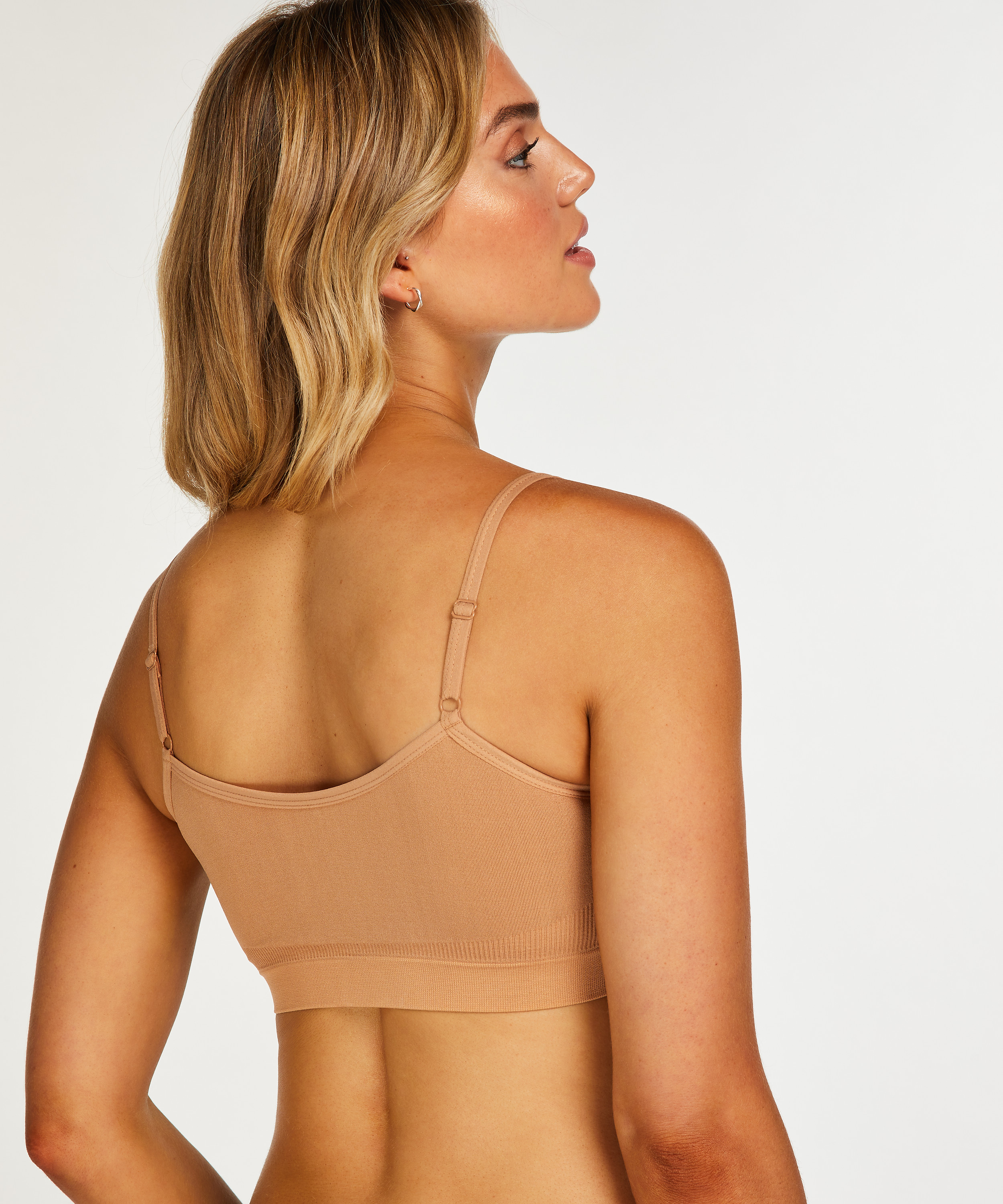 ﻿Bralette con tirantes, Beige, main