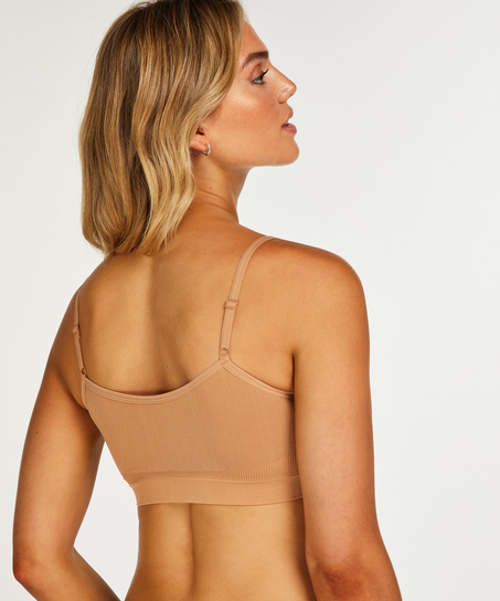 ﻿Bralette con tirantes, Beige
