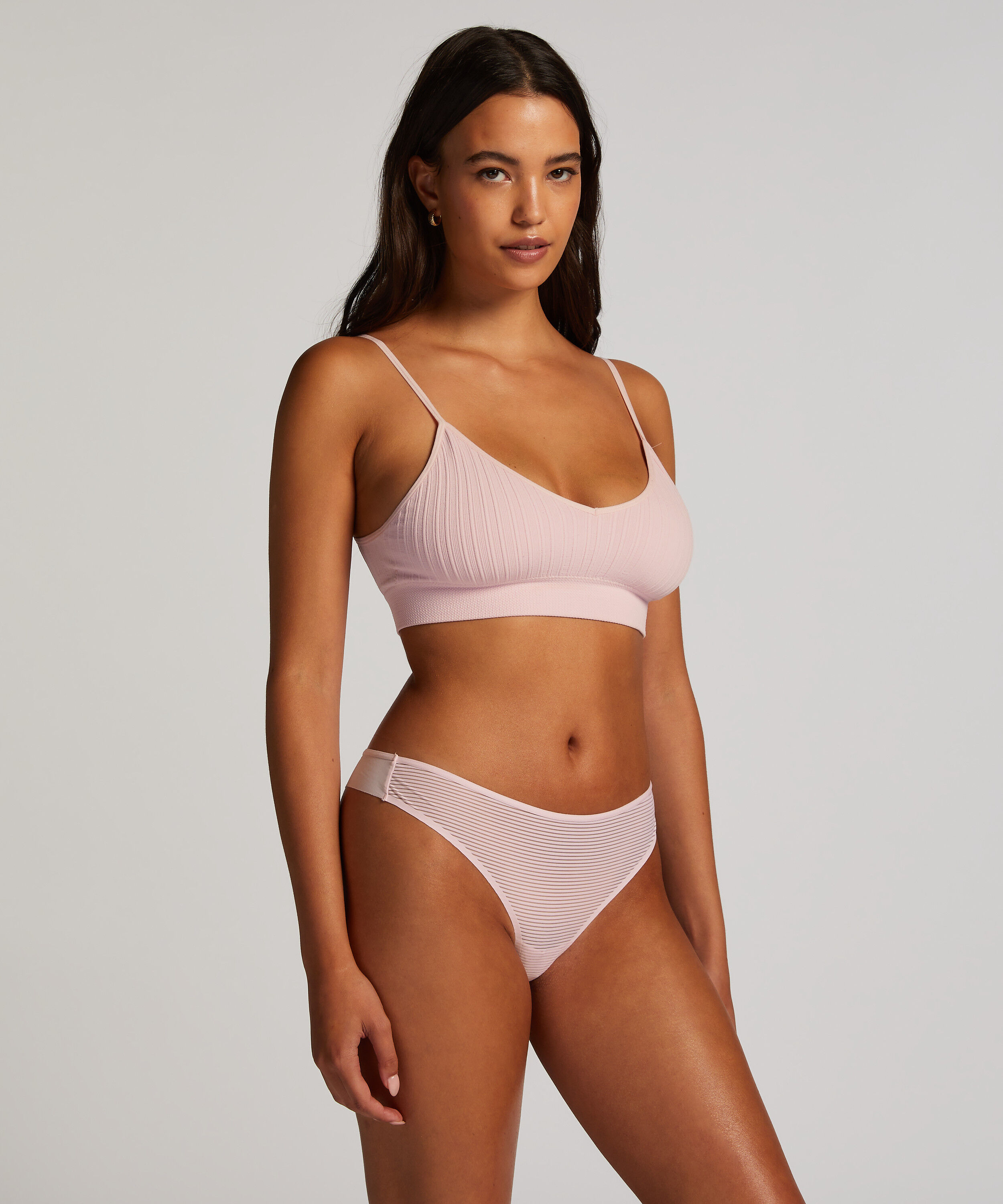 Tanga invisible Stripe mesh, Rosa