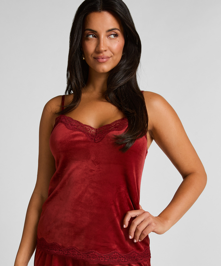 Camiseta top Velours Lace, Rojo