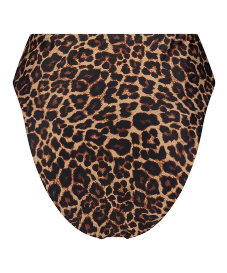 Braguita de bikini brasileña de corte alto Animal HKM x NA-KD, Marrón