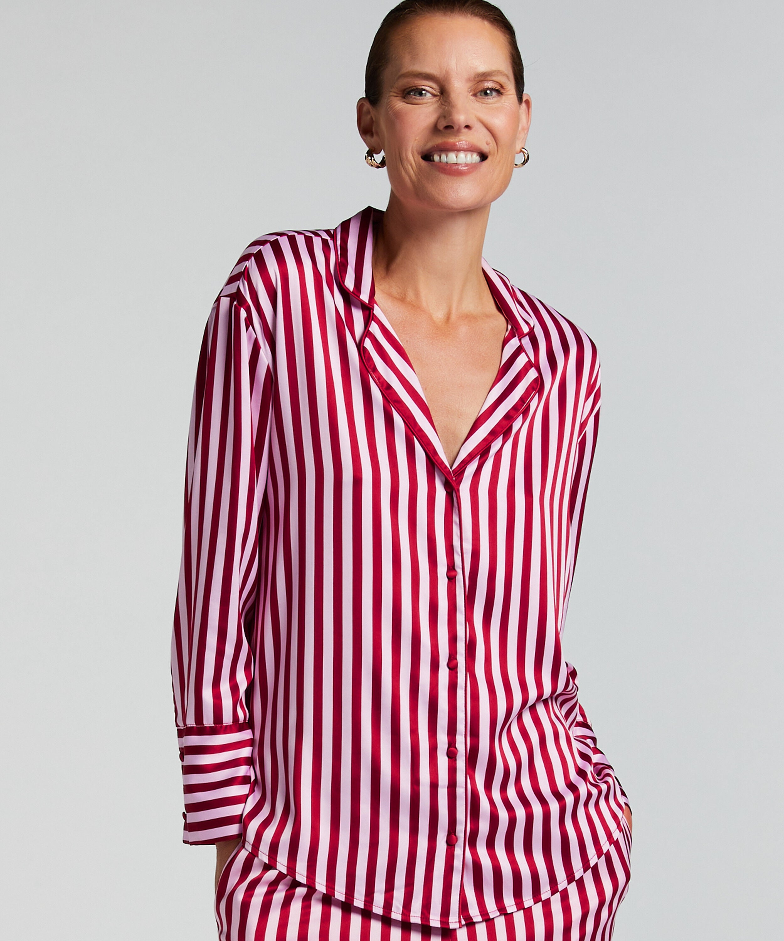 Chaqueta de manga larga y satén, Rosa