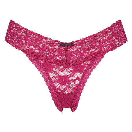 Tanga floral encaje, Rosa