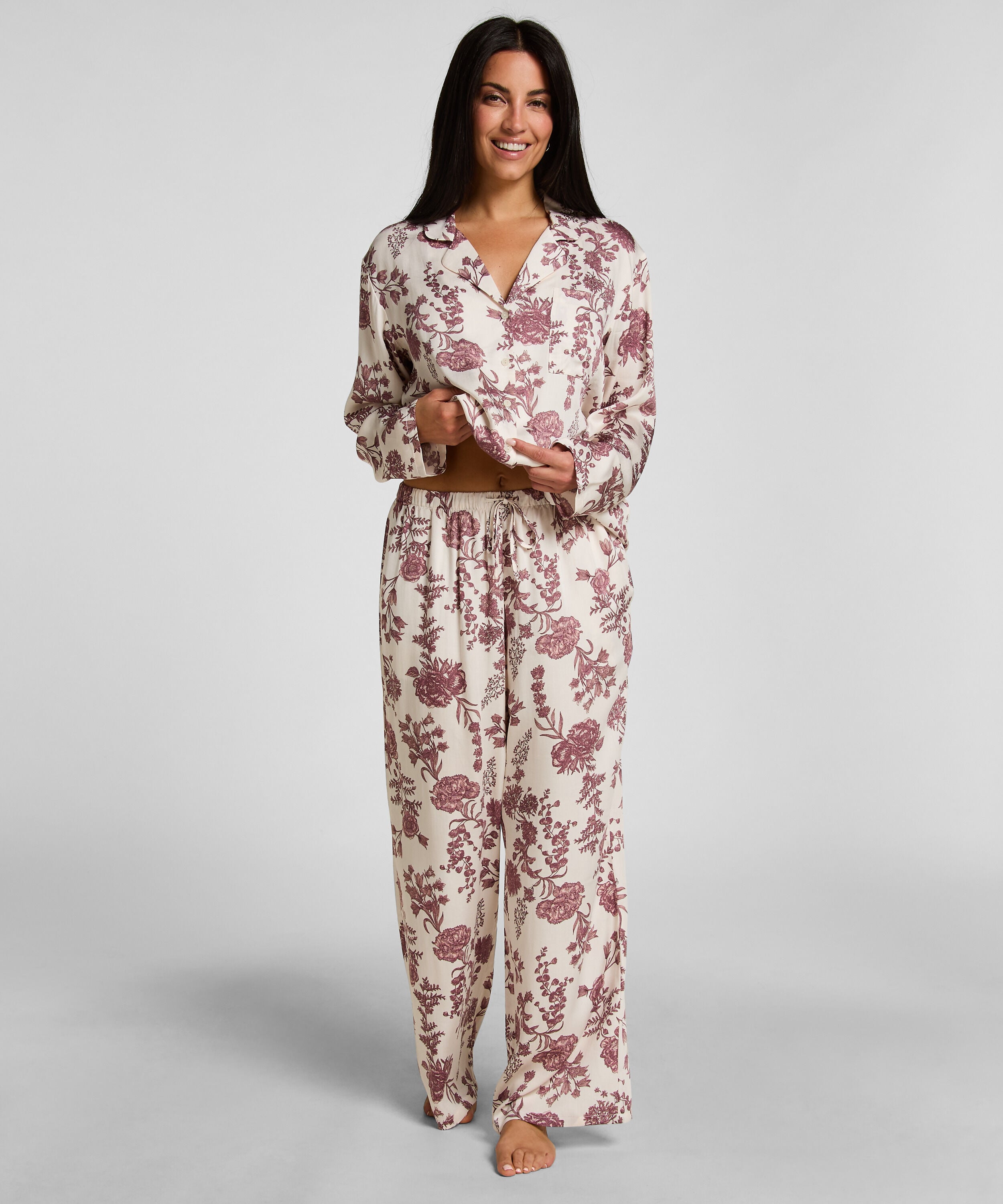Pantalón de Pijama Woven Print, Beige Pantalón de Pijama Woven Print, Beige