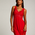 Vestido lencero Nora Lace, Rojo