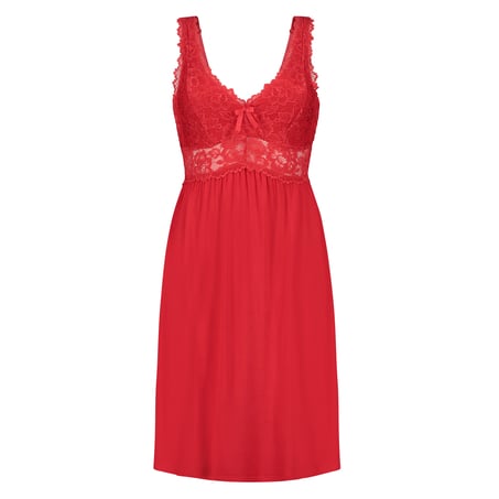 Vestido lencero Nora Lace, Rojo