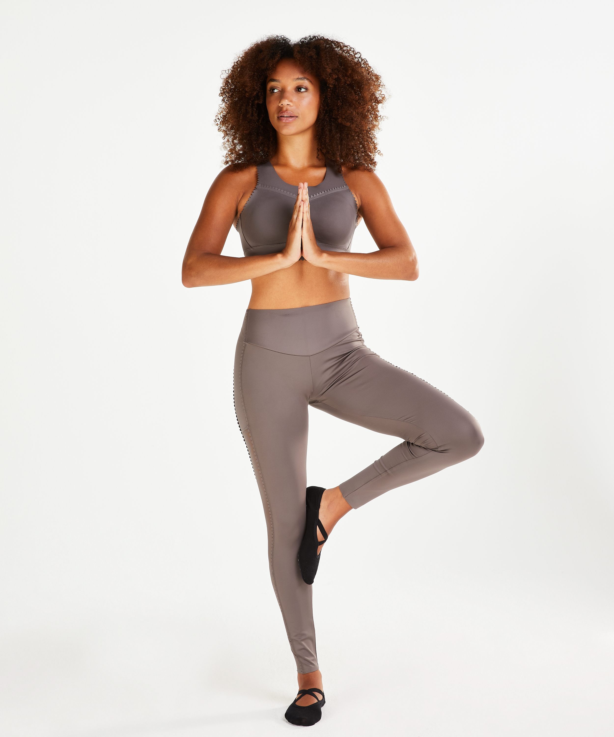 Mallas deportivas altas HKMX Scallop, Gris, main