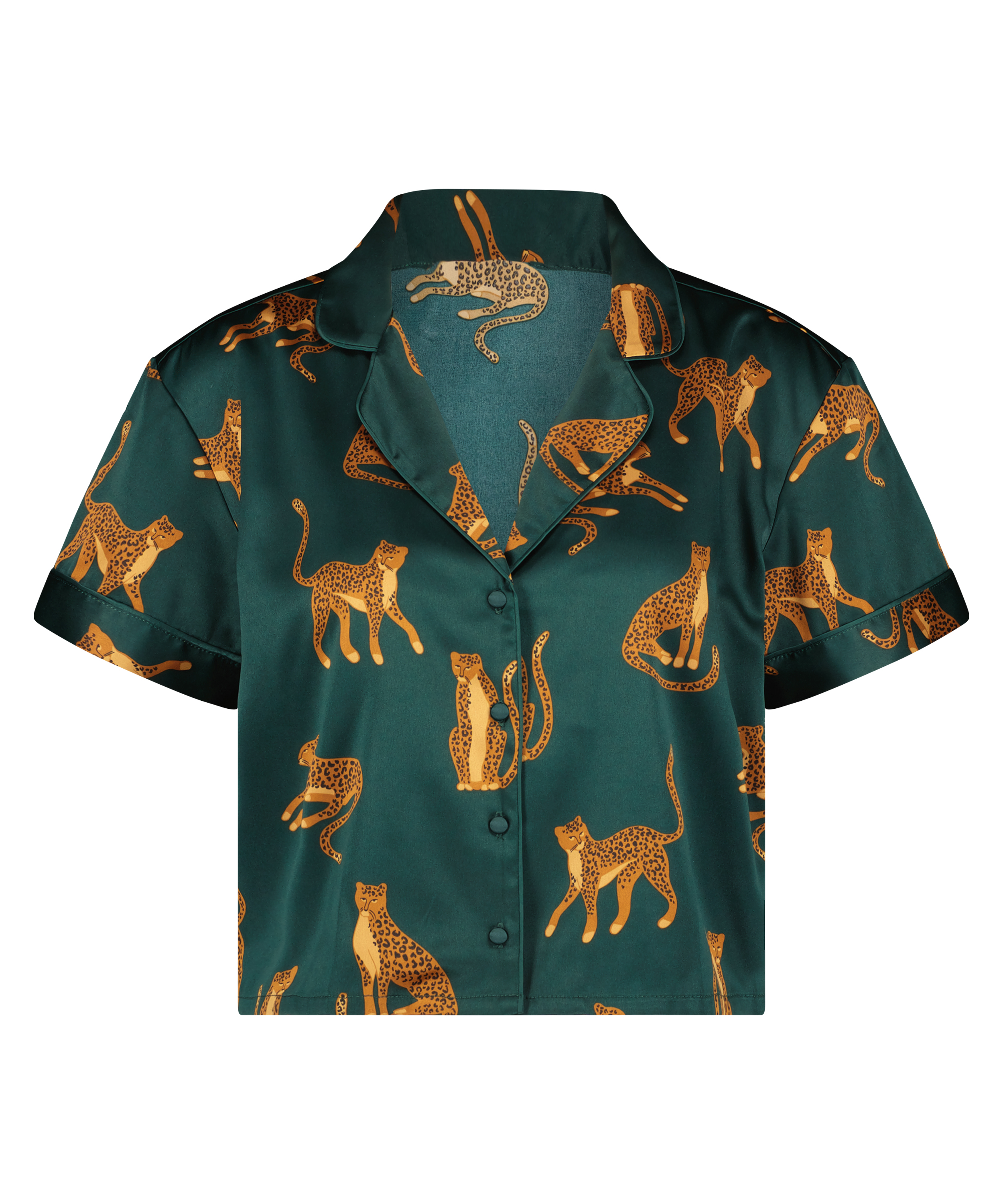 Chaqueta de manga corta de sat&eacute;n, Verde, main