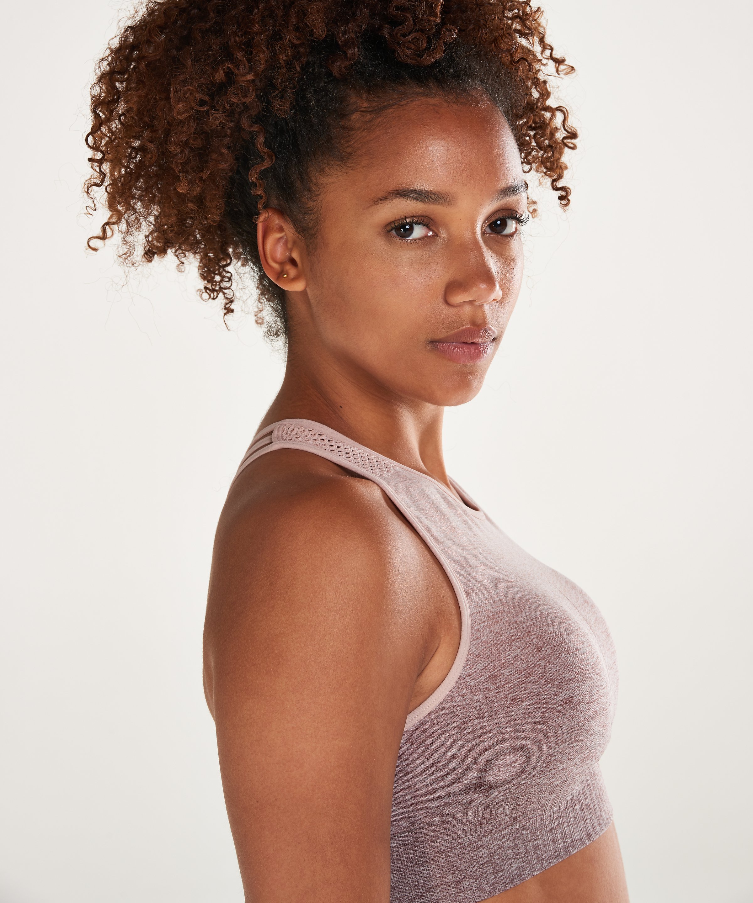 Sujetador deportivo de cuello alto y nivel 2 Ombre de HKMX, Rosa, main