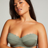 Top de bikini con aros, sin tiras y acolchado Scallop Copa E +, Verde