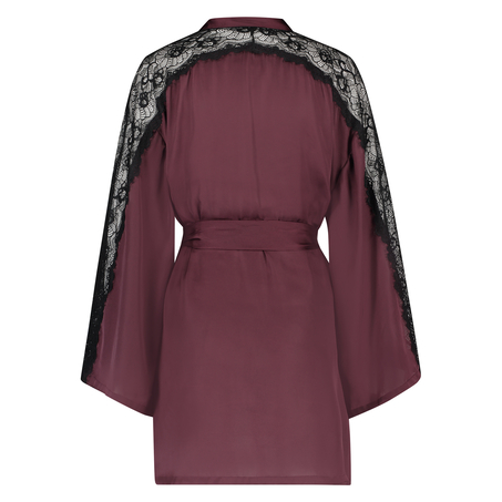 Kimono de sat&eacute;n Nadia, Rojo