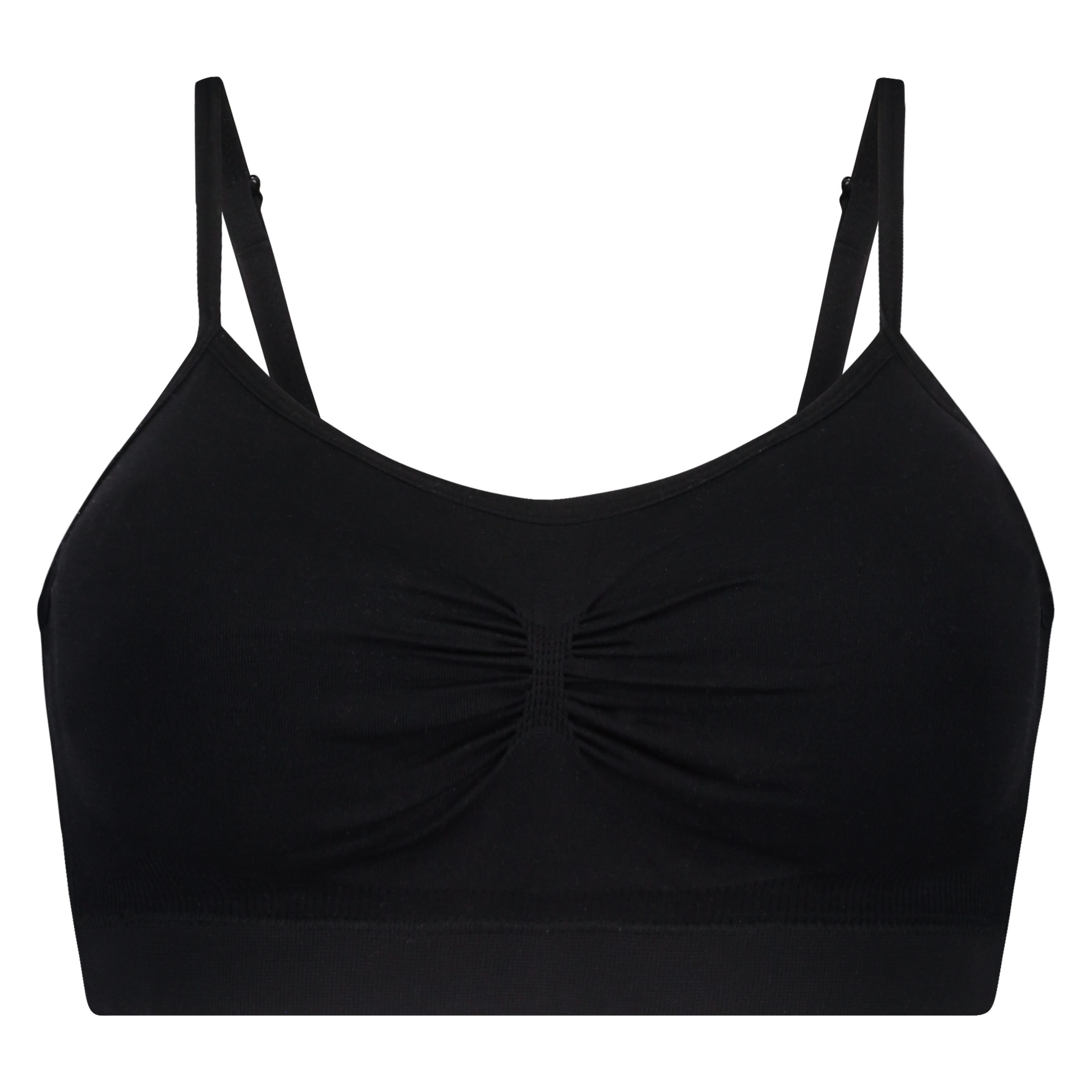 Strappy top sin costuras, Negro, main