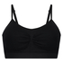 Strappy top sin costuras, Negro