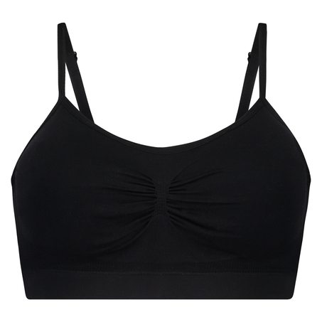 Strappy top sin costuras, Negro