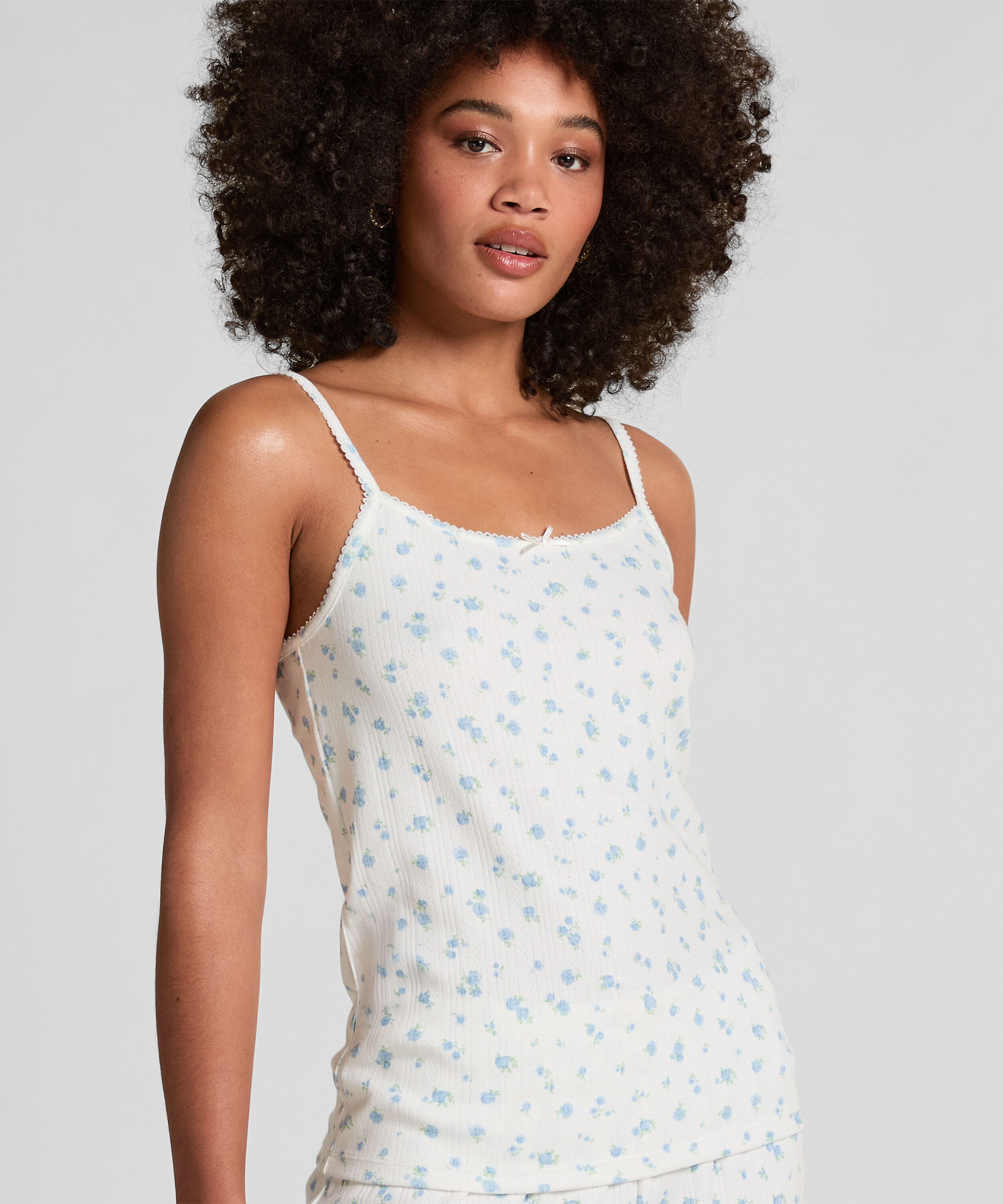 Camisola en pointelle, Blanco