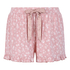 Short de punto con volantes, Rosa