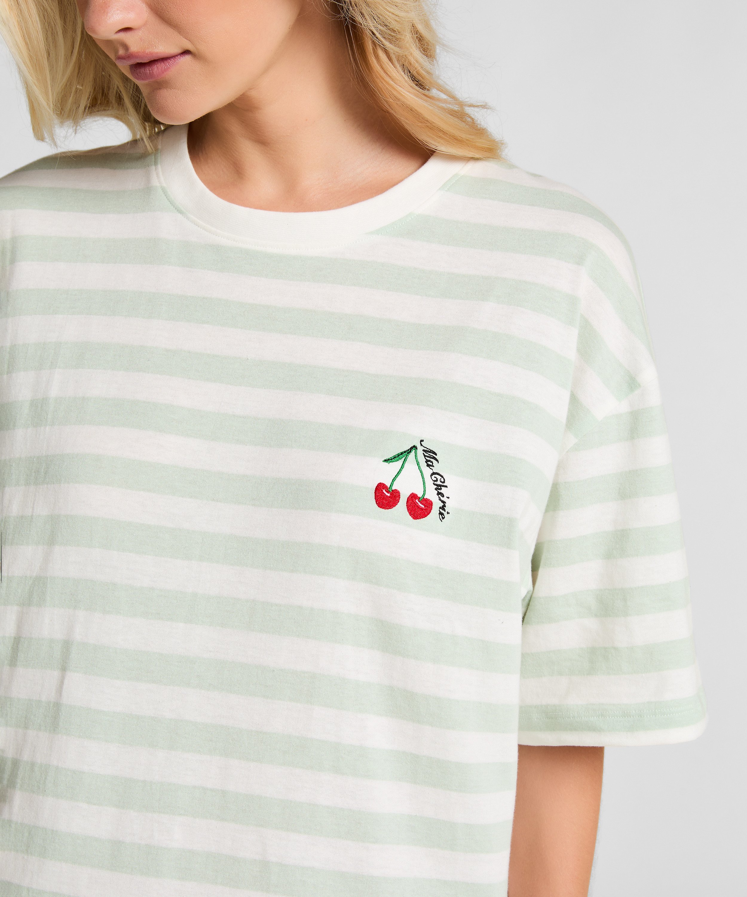 Camisón de escote redondo, Verde, main