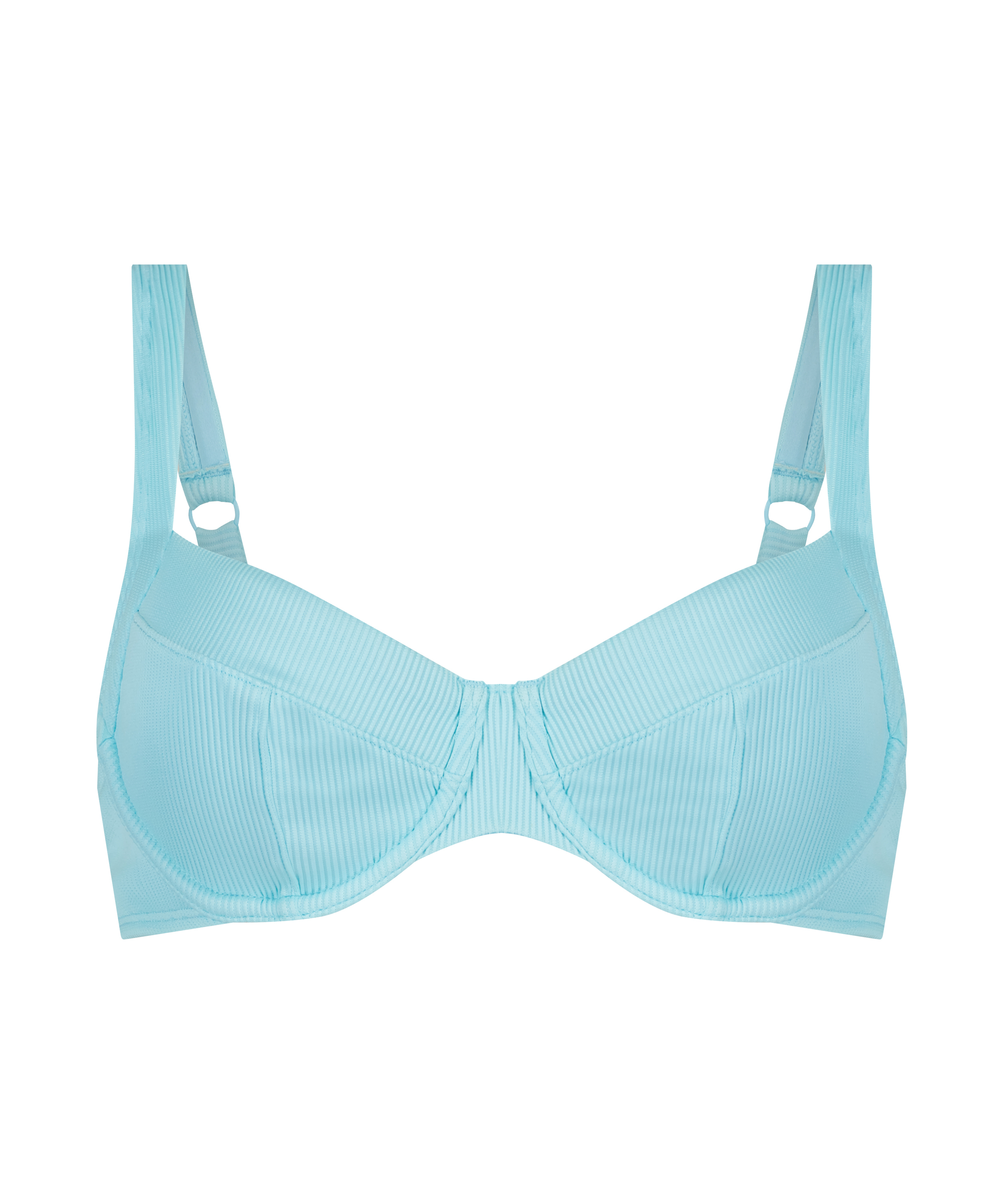 Top de bikini de aros no preformado Texture, Negro, main