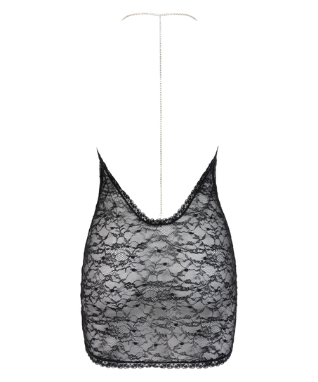 Vestido lencero Mireia, Negro
