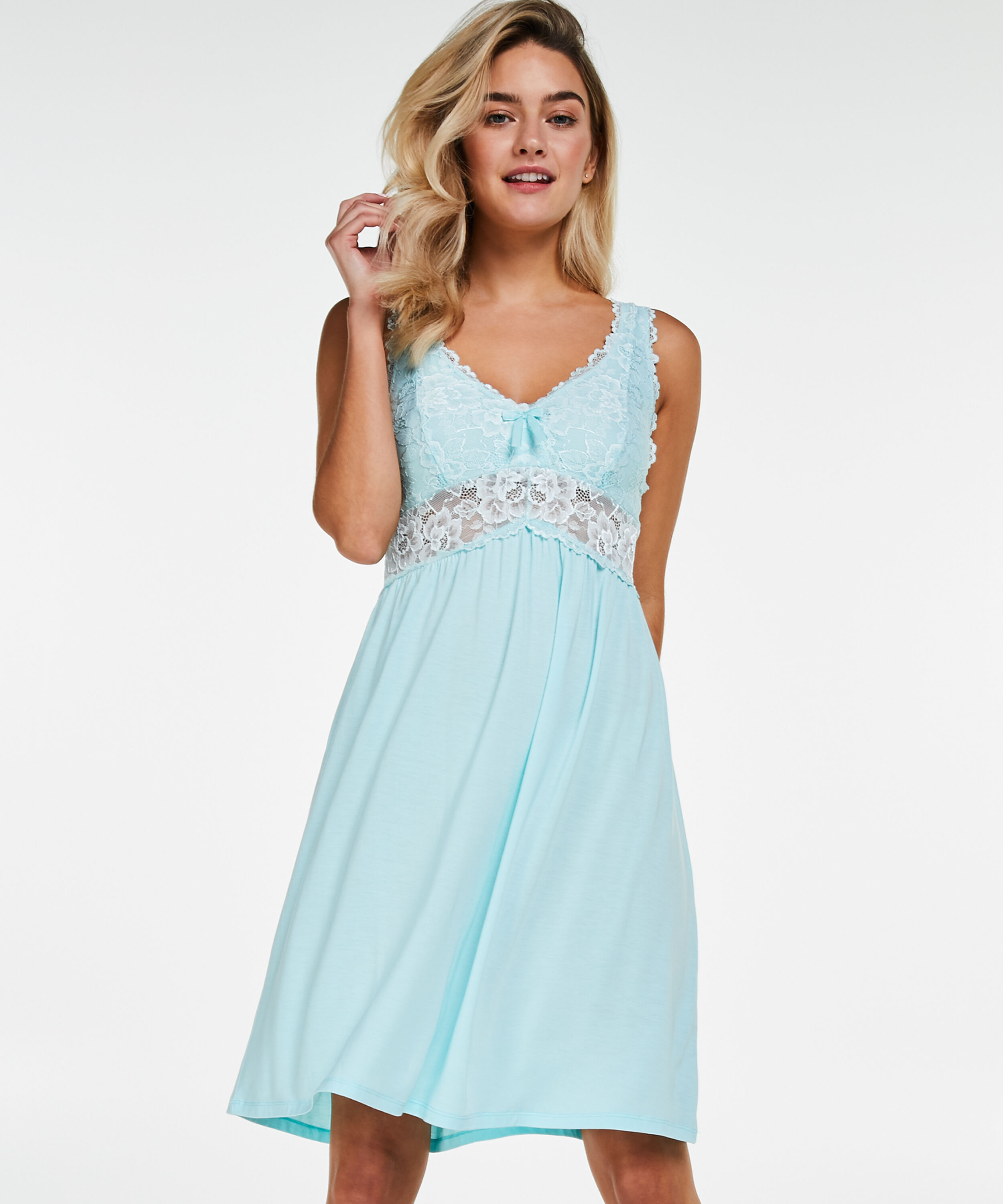 Vestido combinación Modal Lace, Azul