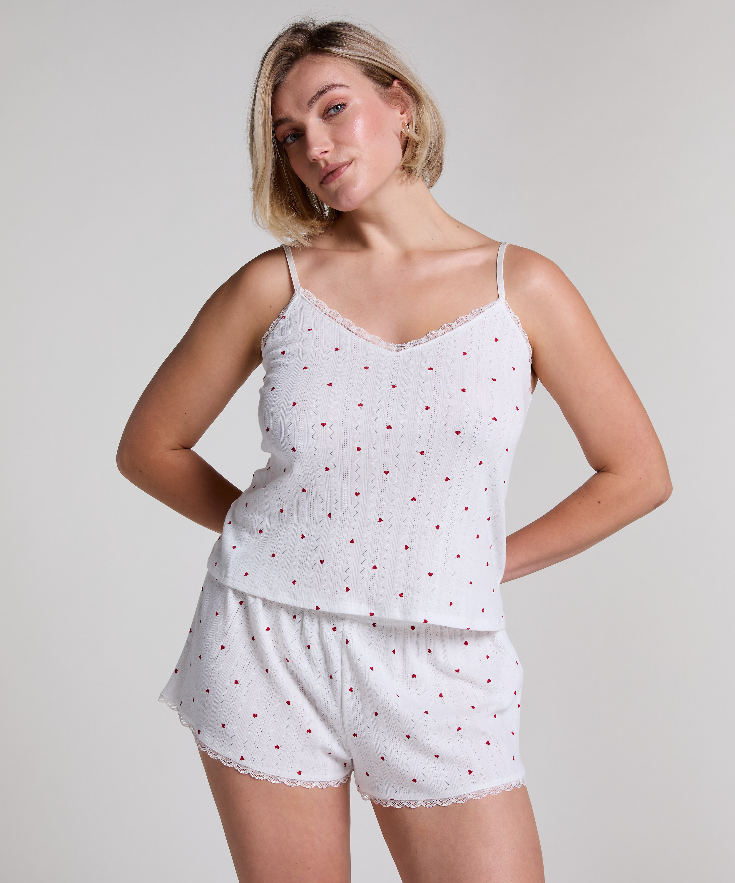 Top de camiseta lace, Blanco, main