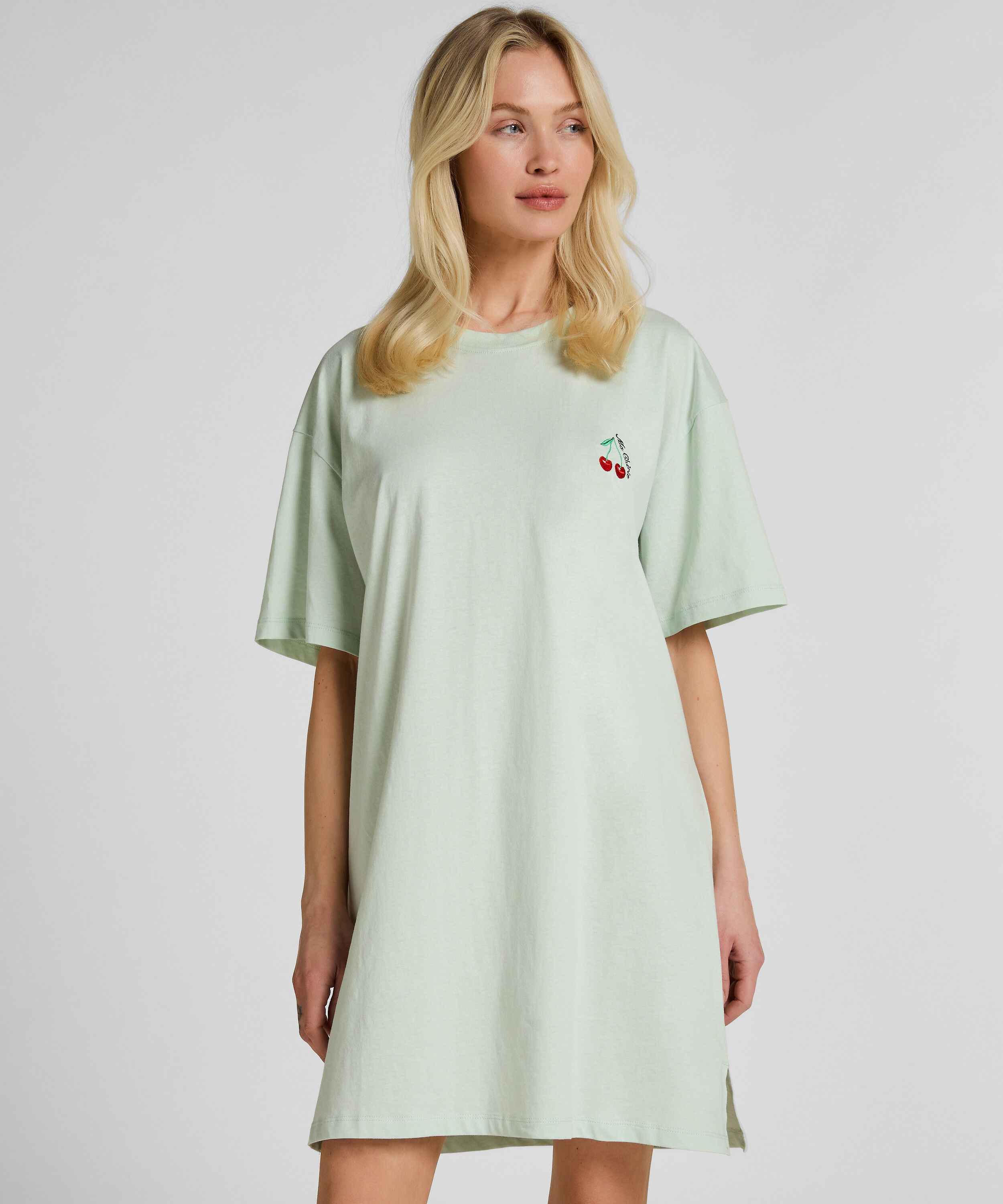 Camisón de cuello redondo, Verde