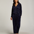 Pantal&oacute;n de pijama de terciopelo, Azul