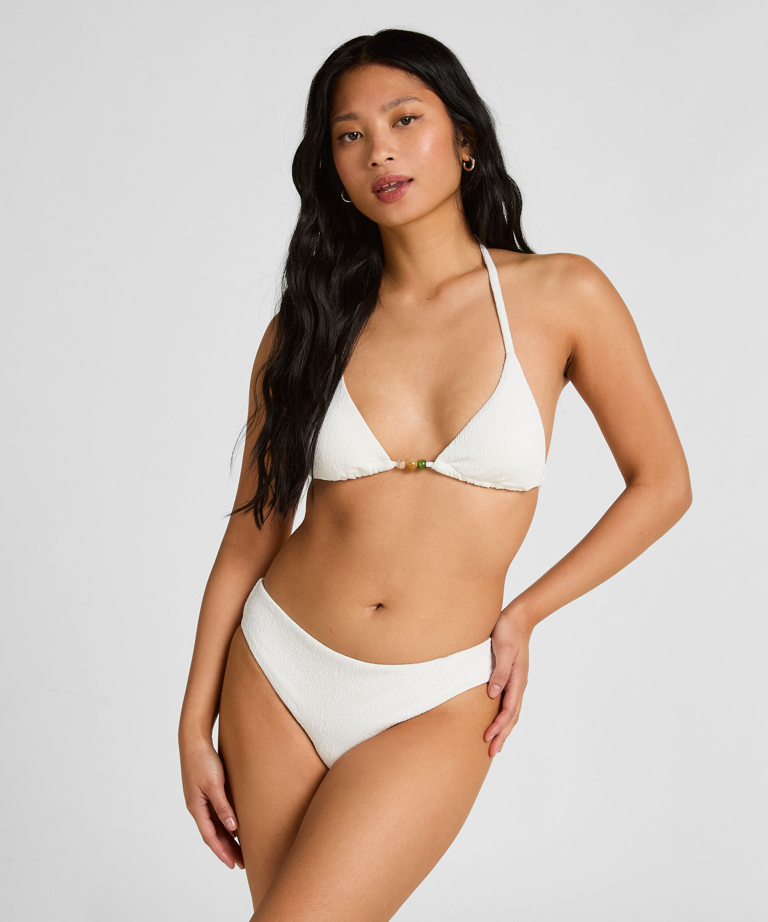 Braguita de Bikini Crinkle, Blanco