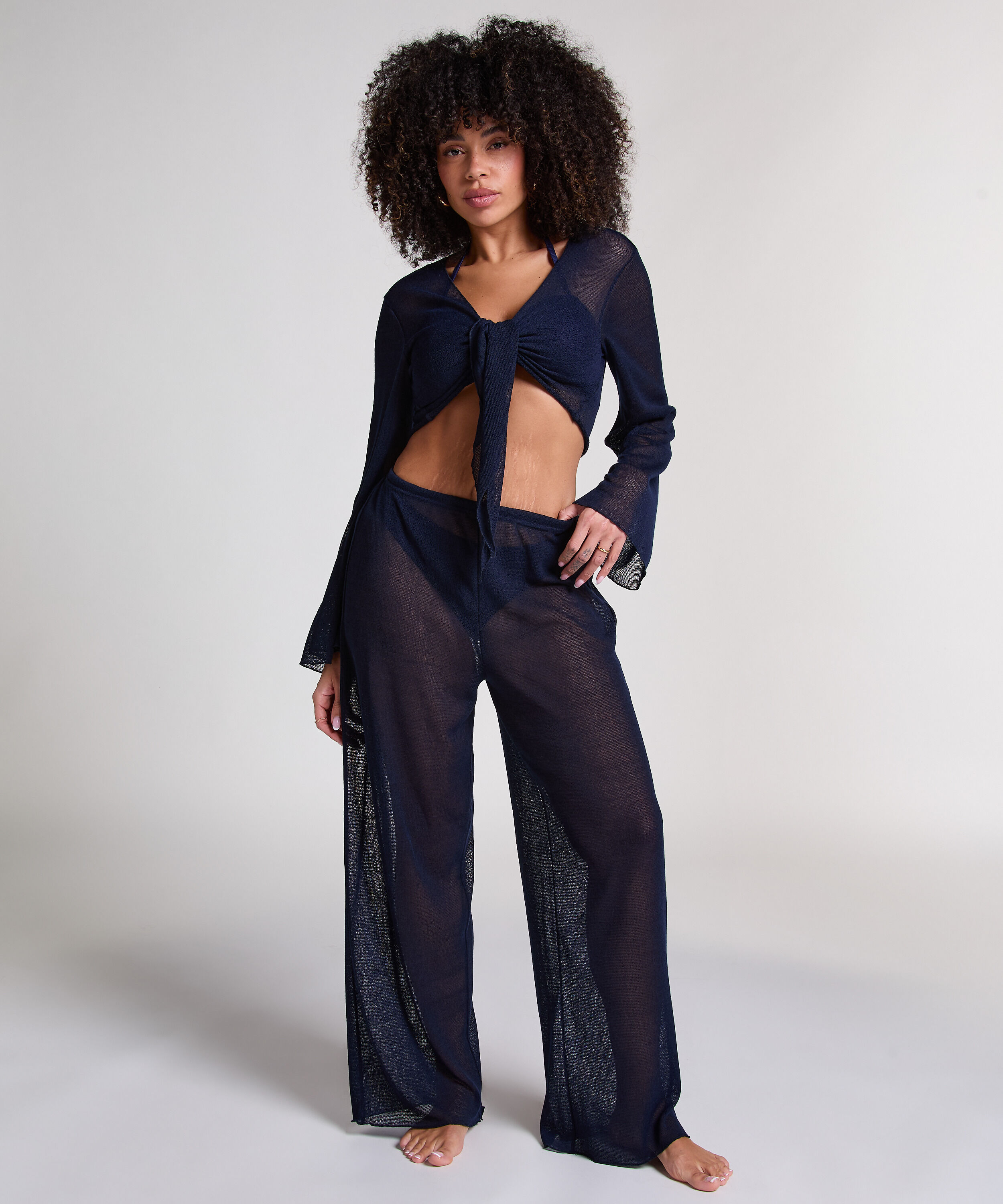 Pantal&oacute;n de punto playero, Azul