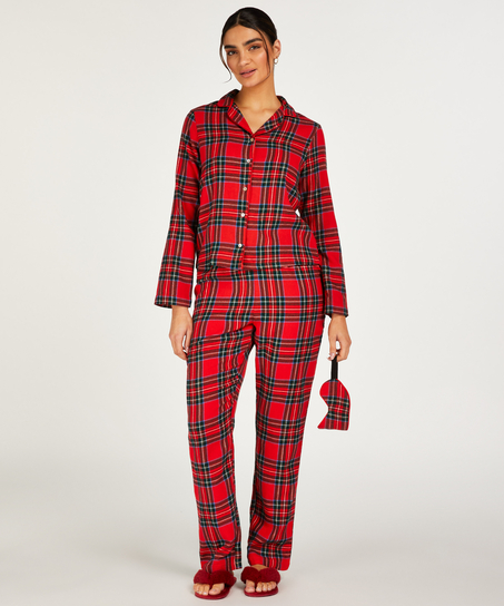 Conjunto de pijama Check Twill, Rojo