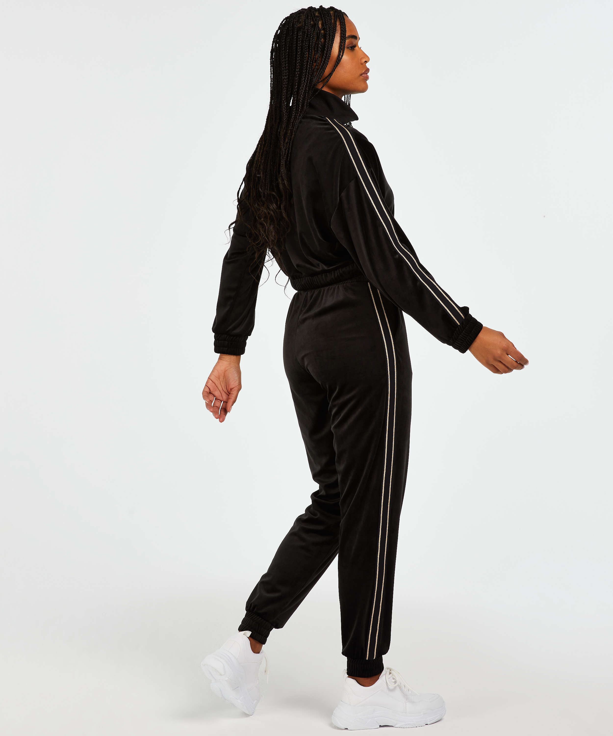 Pantalón de deporte de terciopelo HKMX, Negro, main