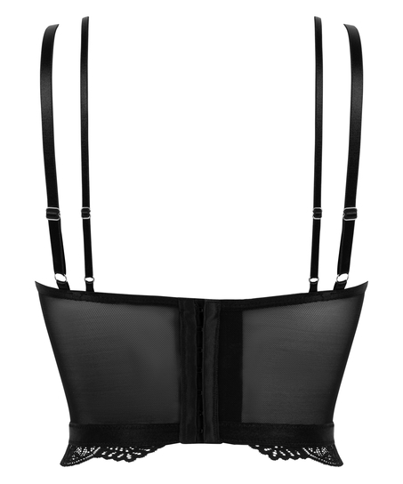 Sujetador push-up con aros de línea larga y relleno Coco, Negro