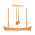Top de bikini de lúrex Scallop, Naranja