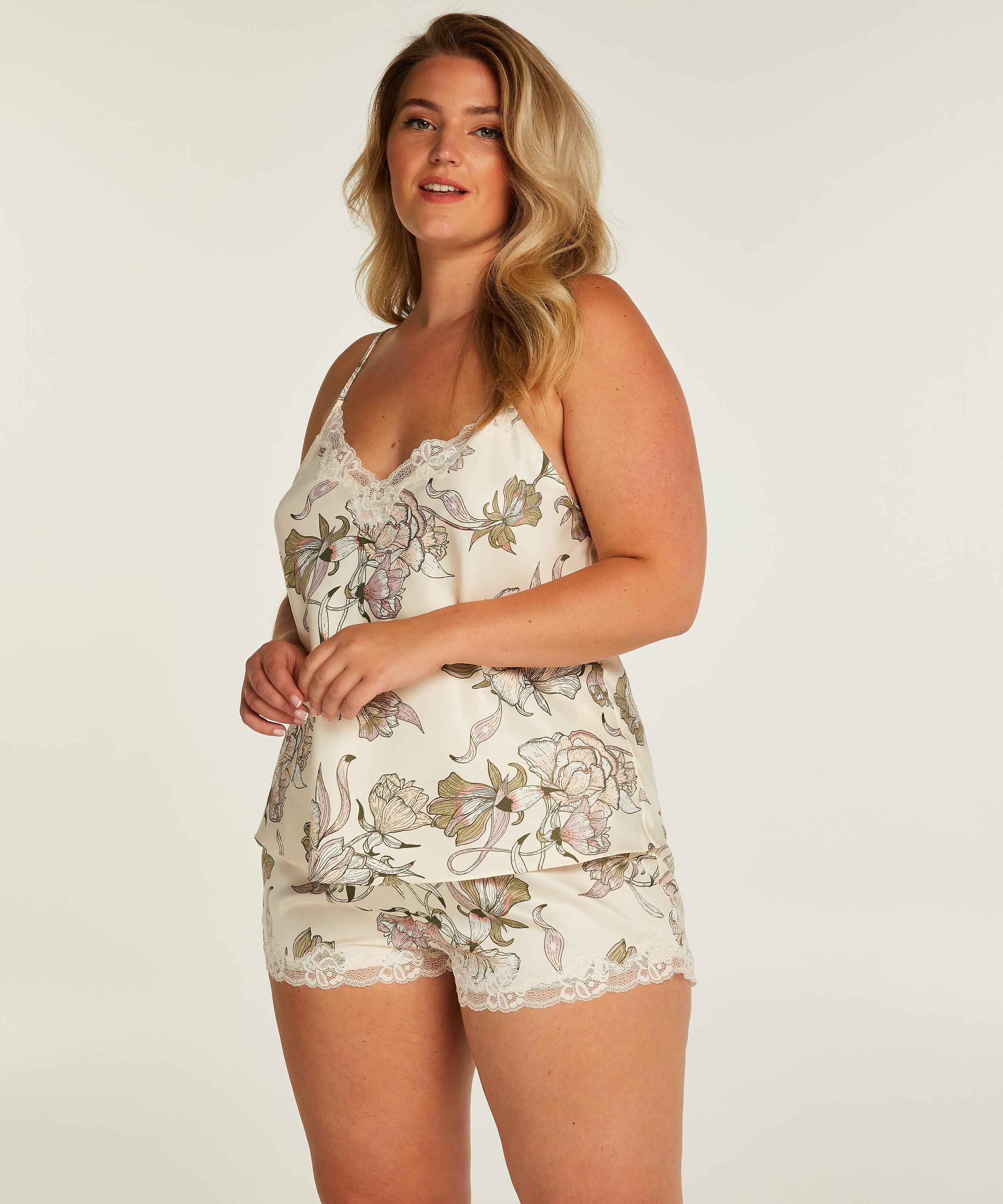 Pantal&oacute;n de pijama Satin, Blanco, main