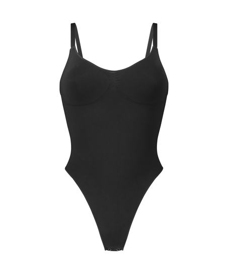 Bodi formació sin costuras de tiro alto, Negro