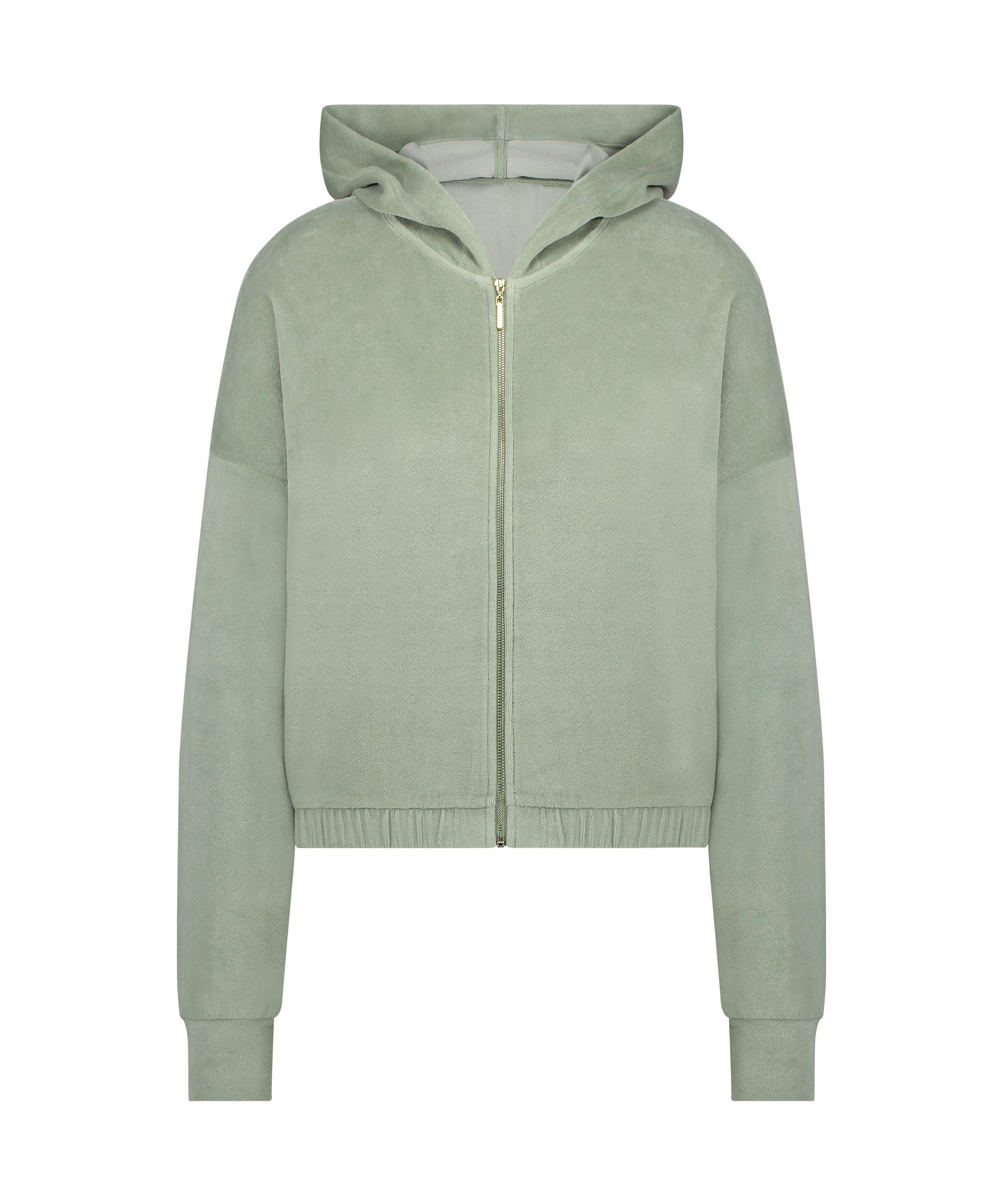 Chaqueta de terciopelo de manga larga, Verde, main