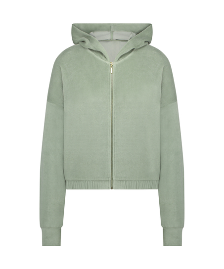 Chaqueta de terciopelo de manga larga, Verde
