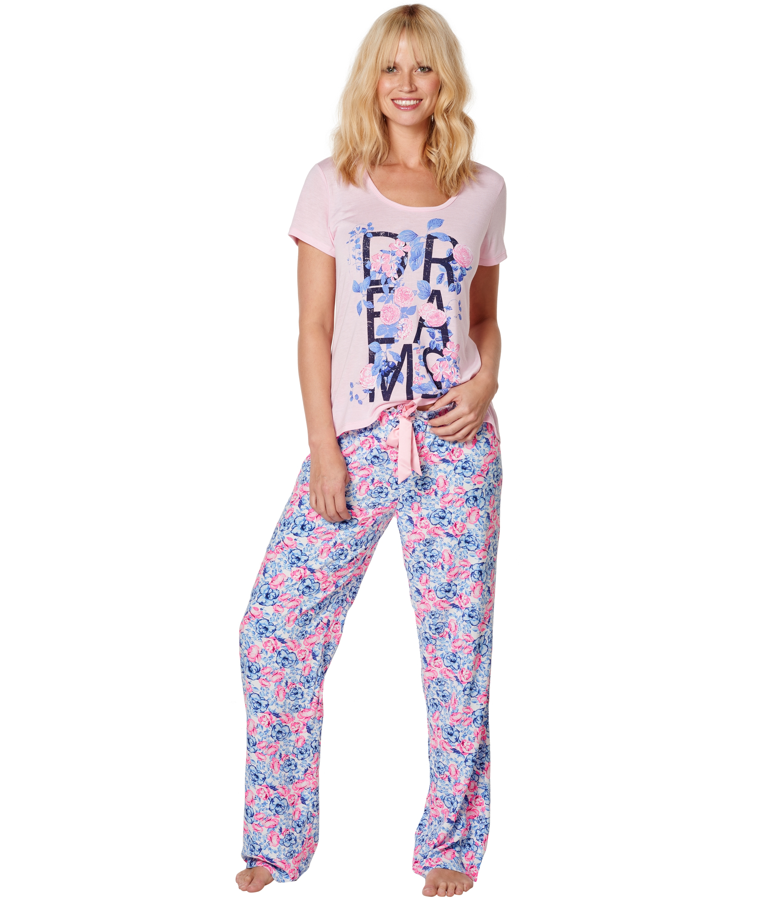 Pyjama pants Fem pants Flower, Azul, main