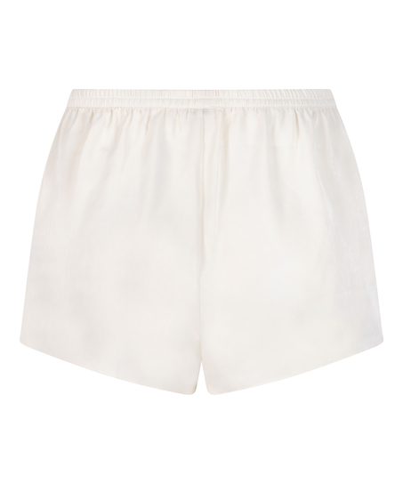 Short de sat&eacute;n Minimal, Blanco