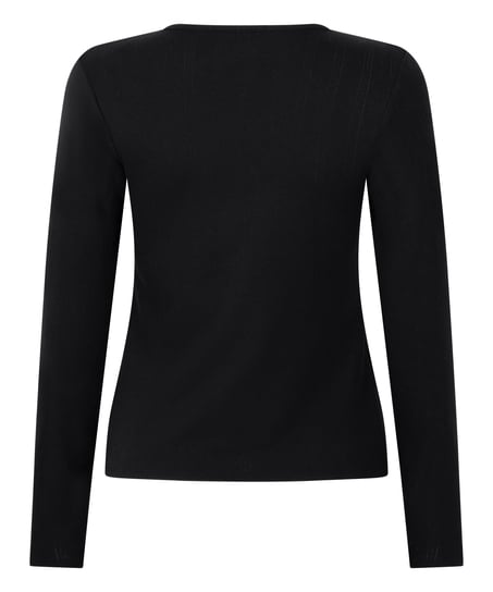 Top de pijama Henley, Negro