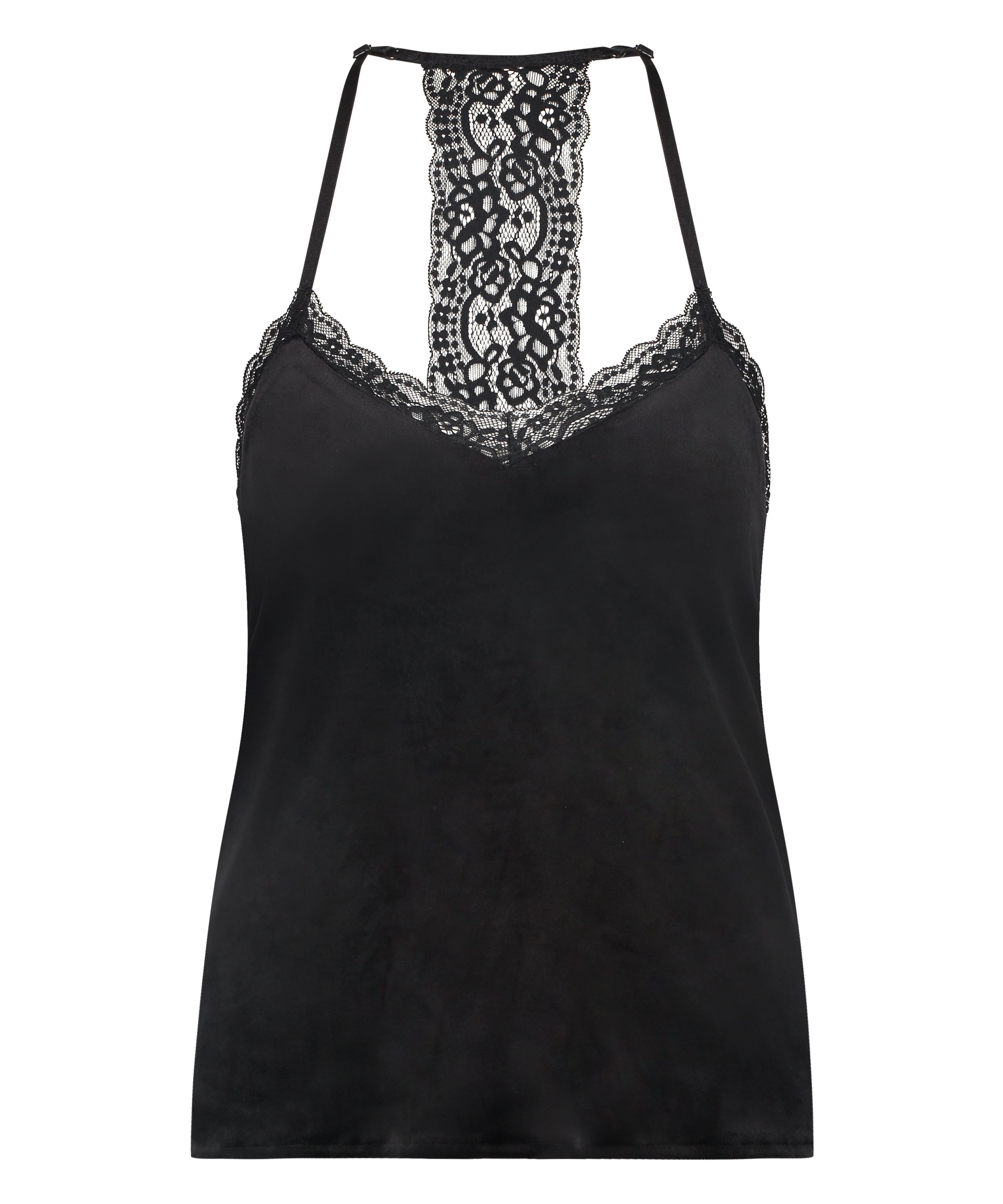 Top Velours Lace, Negro, main