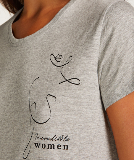 Camisón de escote redondo, Gris