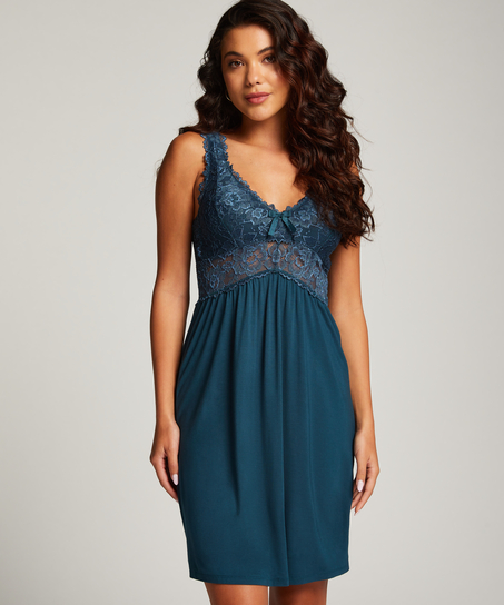 Vestido lencero Nora Lace, Azul