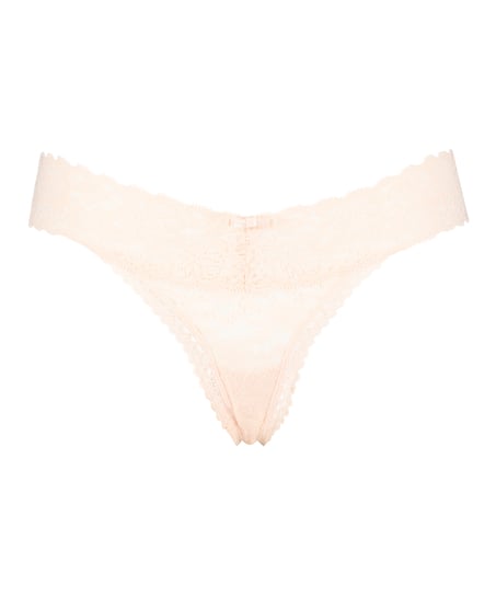 Tanga de corte ultra bajo en forma de V, Rosa