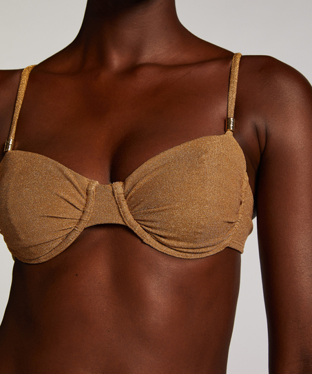 Top de bikini Goldie Shimmer, Amarillo