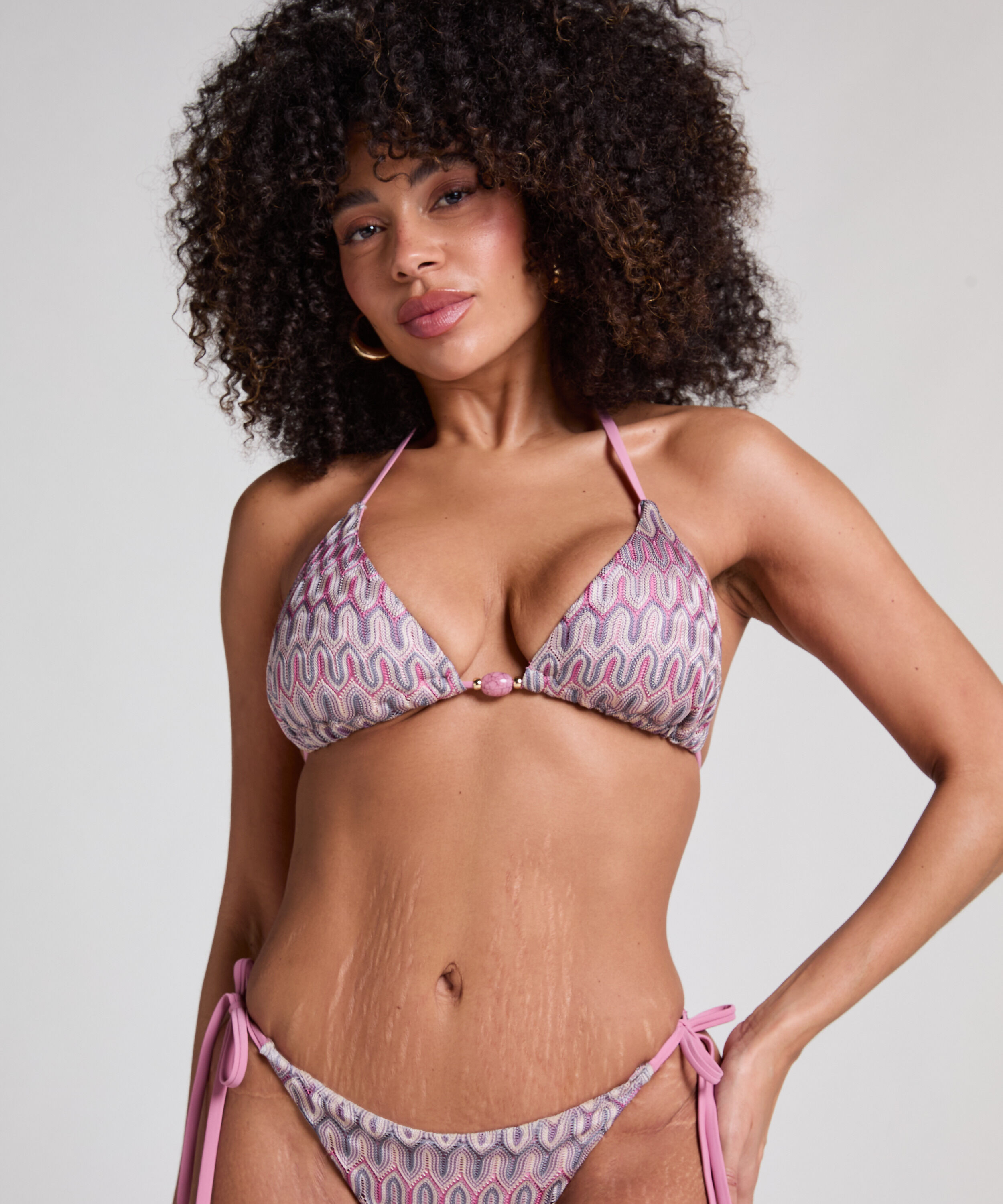 Top de bikini de triángulo Cali, Rosa
