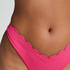 Braguita de Bikini de Corte Alto Scallop, Rosa