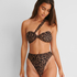 Braguita de bikini brasileña de corte alto Animal HKM x NA-KD, Marrón
